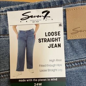 NWT Size 24W, Seven7 Loose Straight Jean